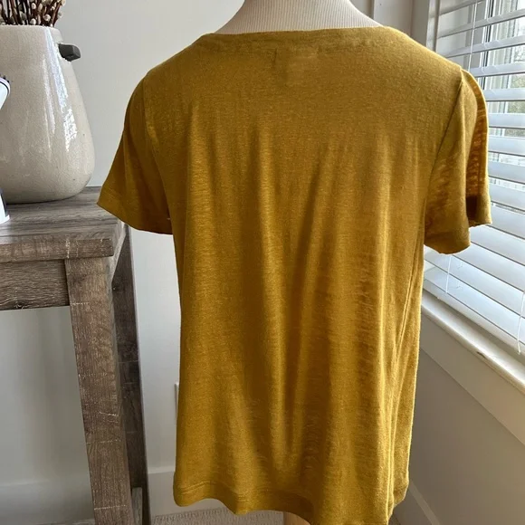 J Jill Mustard Yellow Linen Top Size S - Picture 3 of 3